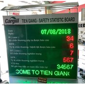 Bảng led hiển thị thông tin an toàn lao động tại nhà máy Cargill Tiền Giang