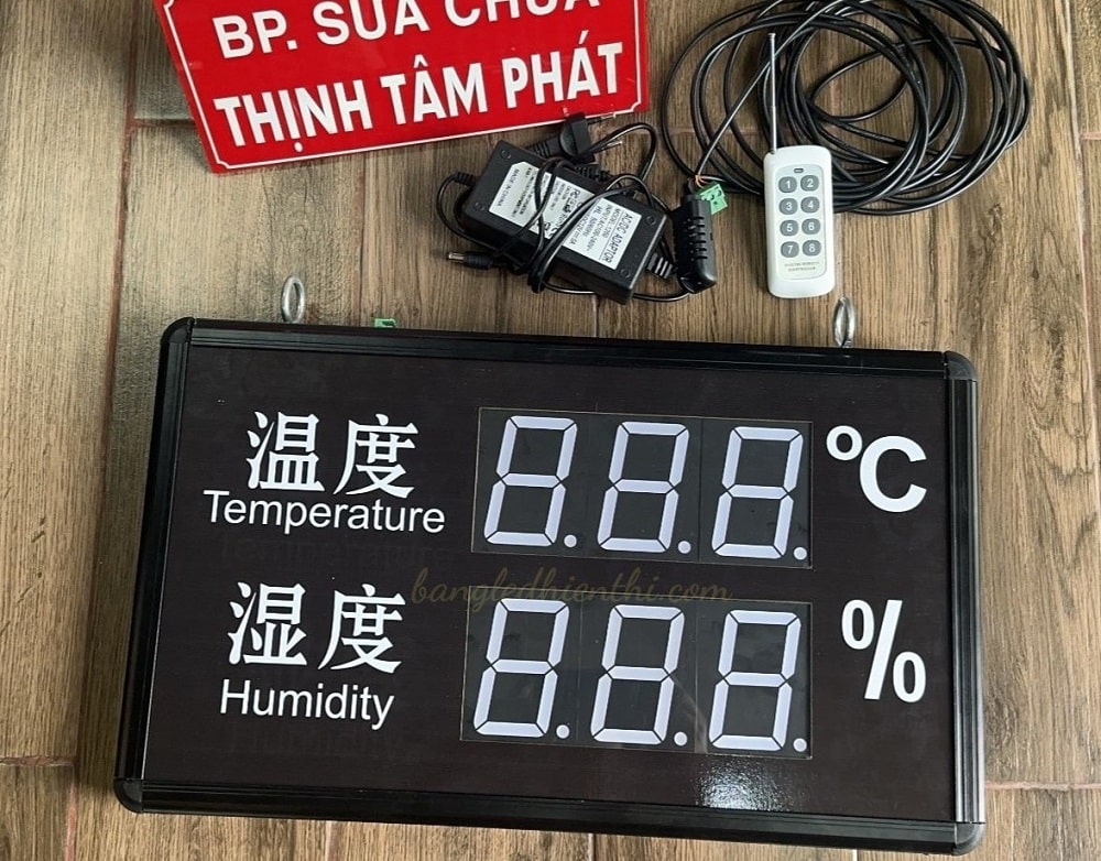 Bảng theo dõi nhiệt độ độ ẩm tiếng Trung Quốc